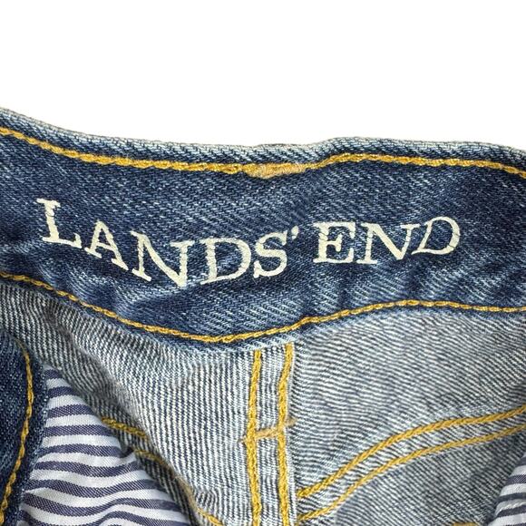 Lands' End 100% Cotton Medium Wash High Rise Straight Jean Size 10 - Picture 5 of 7